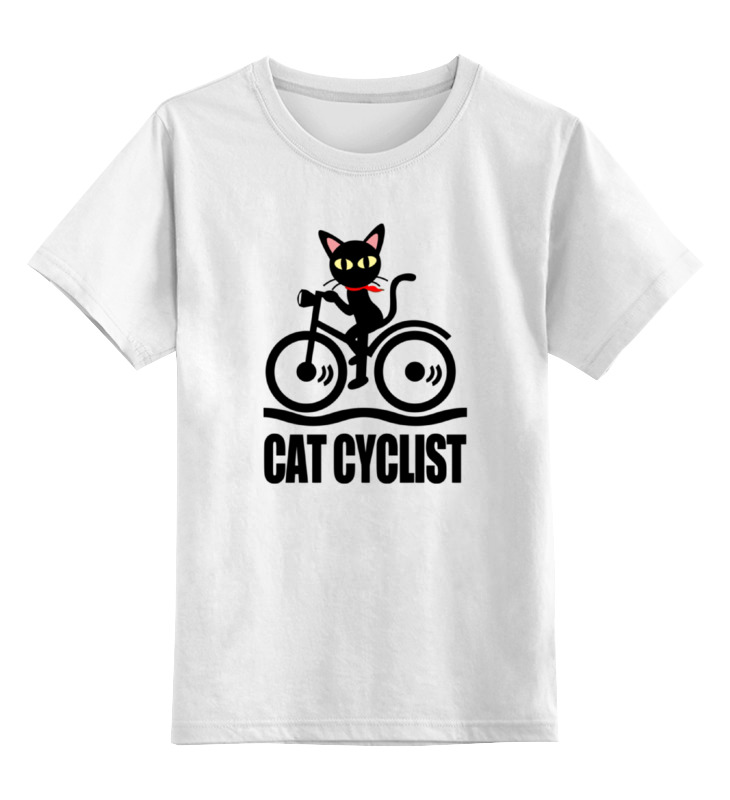 Printio Детская футболка классическая унисекс Кот на велике детская футболка мишка на велике 128 красный