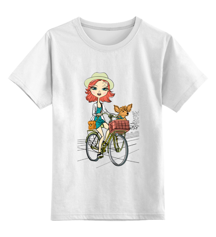 Printio Детская футболка классическая унисекс Девушка с собачкой