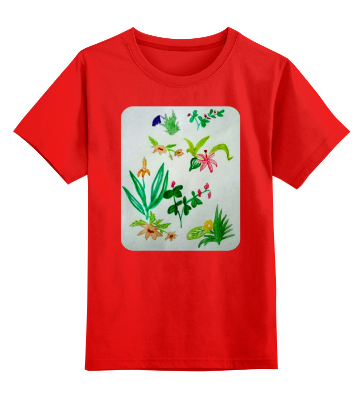 Printio Детская футболка классическая унисекс Ботаника детская футболка лебеди рыбы колибри и цветы 152 красный