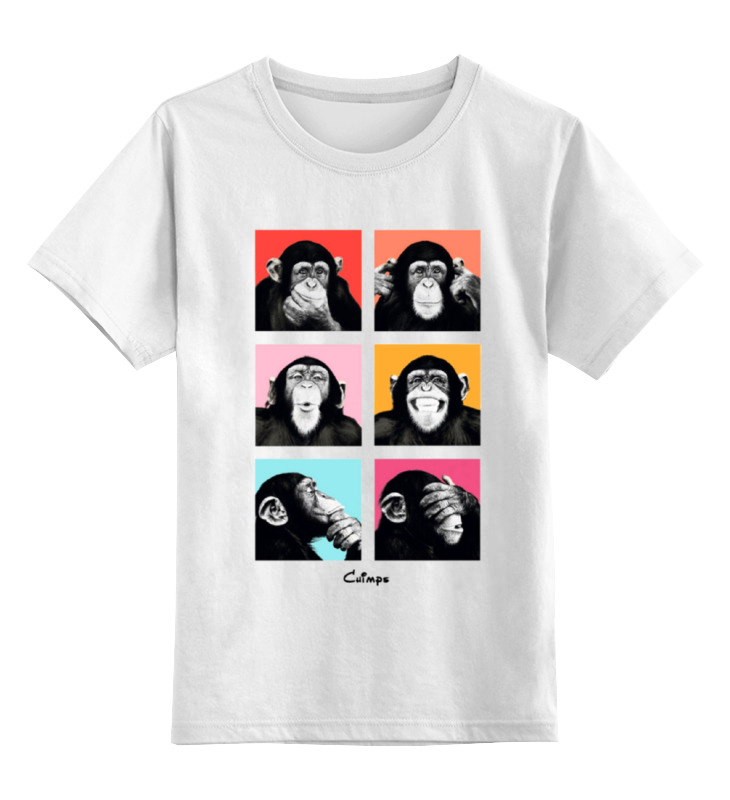 Printio Детская футболка классическая унисекс Chimps - шимпанзе. printio свитшот унисекс хлопковый chimps шимпанзе символ 2016