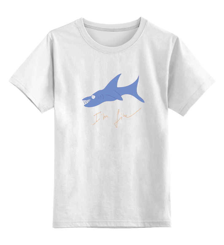 Printio Детская футболка классическая унисекс Акула детская футболка широко улыбающаяся большая белая акула 104 белый