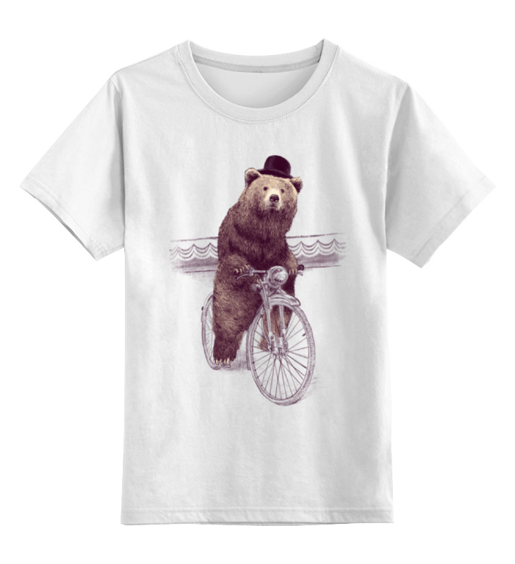 Printio Детская футболка классическая унисекс Медведь на велосипеде