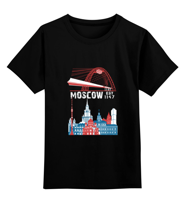 Printio Детская футболка классическая унисекс Москва. moscow. establshed in 1147 (1) printio футболка wearcraft premium slim fit москва moscow establshed in 1147 1