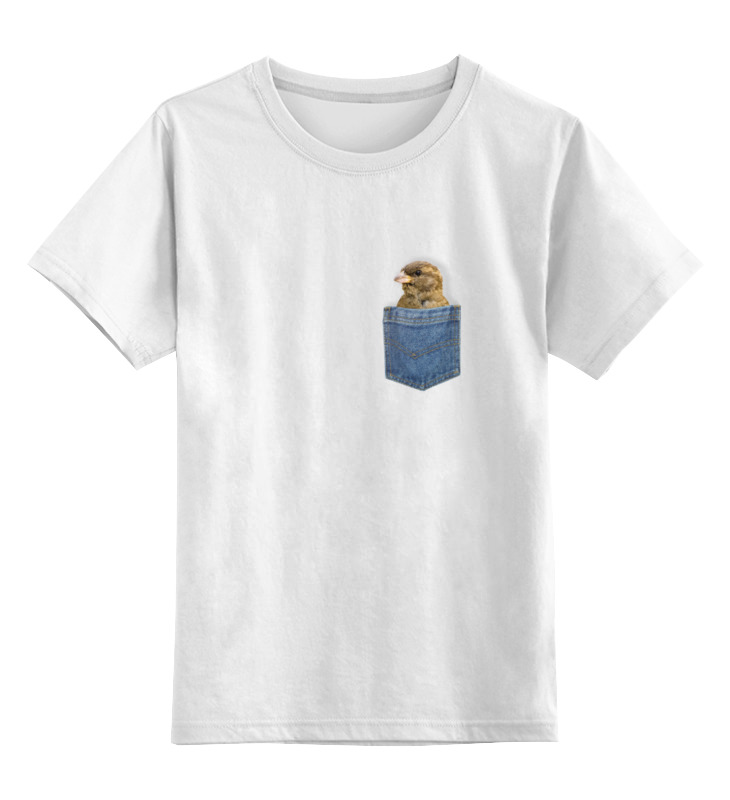 Printio Детская футболка классическая унисекс Воробей в кармашке printio футболка классическая воробей в кармашке