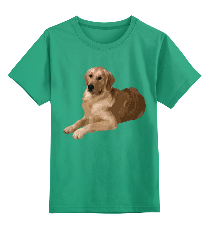 Printio Детская футболка классическая унисекс Собака - золотистый ретривер электрическая собака робот лающая и ходящая золотистый ретривер мягкие анимационные собаки детские и взрослые игрушки подарки популяр