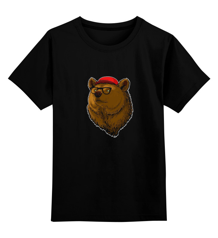 Printio Детская футболка классическая унисекс Медведь-хипстер цена и фото
