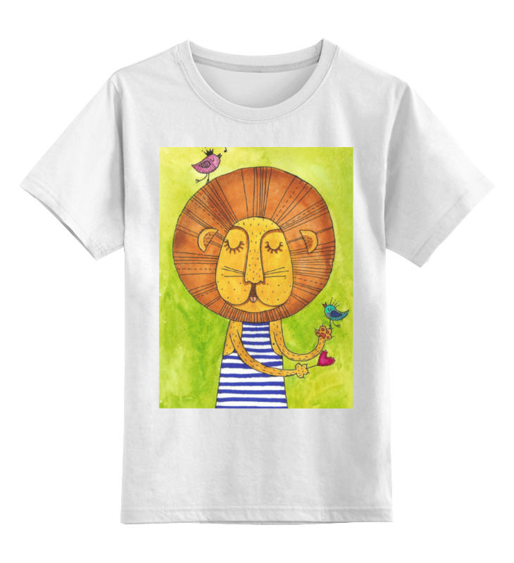 Printio Детская футболка классическая унисекс Лев бонифаций в тельняжке printio футболка классическая поп арт дизайн красивая девушка в полосатой майке