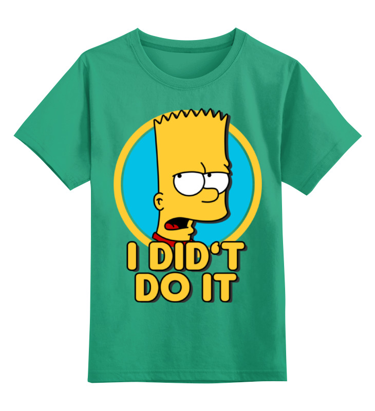 Printio Детская футболка классическая унисекс Барт симпсон. я этого не делал printio свитшот мужской с полной запечаткой барт симпсон я этого не делал