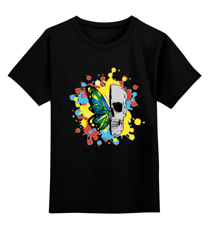 Printio Детская футболка классическая унисекс Череп и бабочка