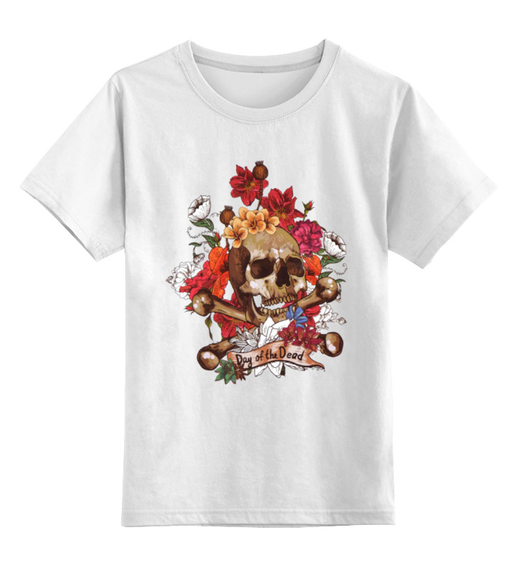 Printio Детская футболка классическая унисекс Череп в цветах деревянные пазлы арт череп в цветах детская логика