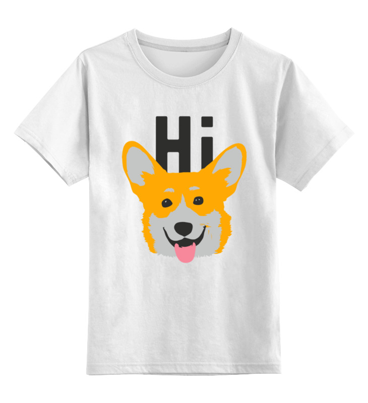Printio Детская футболка классическая унисекс ☂ hi corgi ☂ printio футболка wearcraft premium slim fit ☂ hi corgi ☂