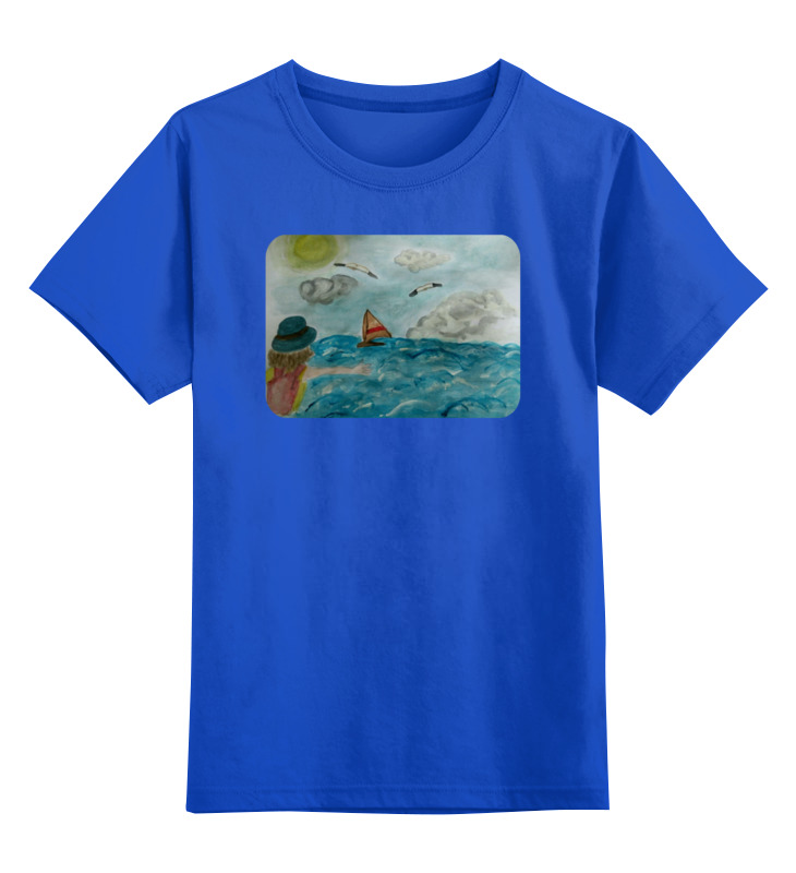 сумка любовь в небе ярко синий Printio Детская футболка классическая унисекс Море. облака. парус.