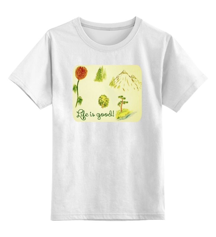 Printio Детская футболка классическая унисекс Горы, сосны и цветы printio свитшот унисекс хлопковый горы сосны и цветы