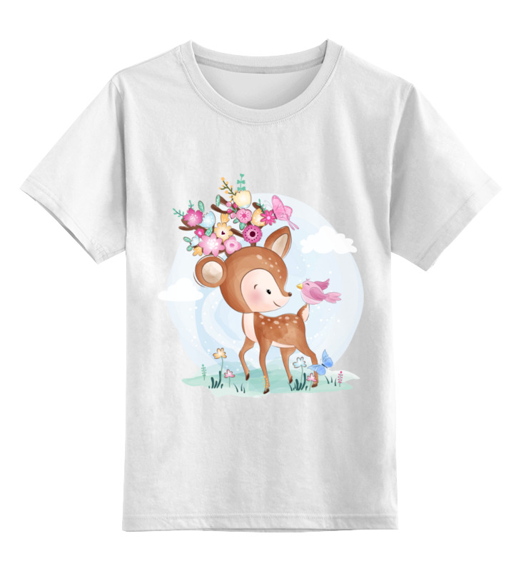 Printio Детская футболка классическая унисекс Олененок гуляет по лужайке