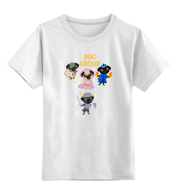 printio детская футболка классическая унисекс мопсы герои pug group Printio Детская футболка классическая унисекс Мопсы — герои. pug group.