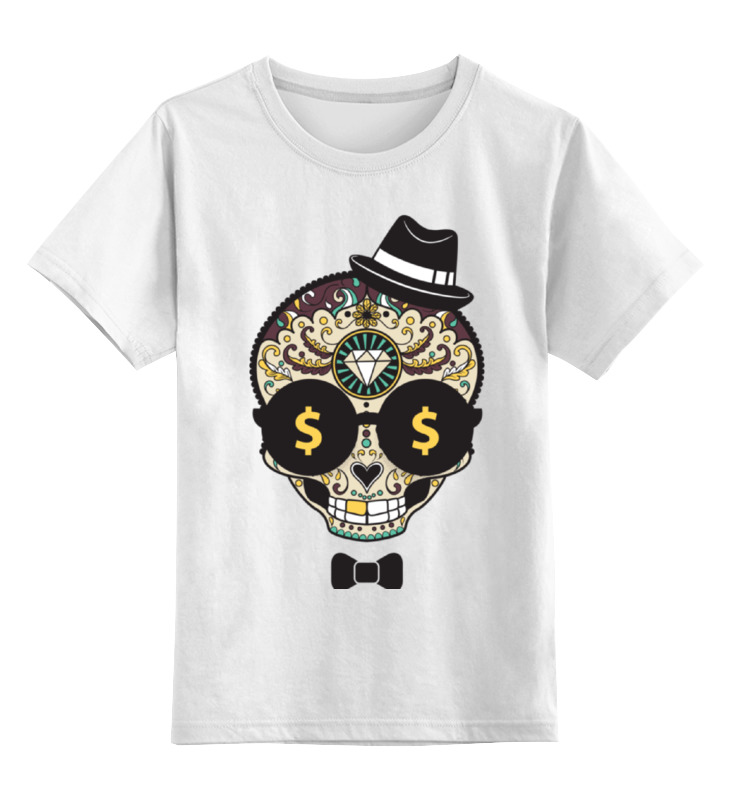 Printio Детская футболка классическая унисекс Череп в шляпе и бабочке printio лонгслив череп в шляпе и бабочке