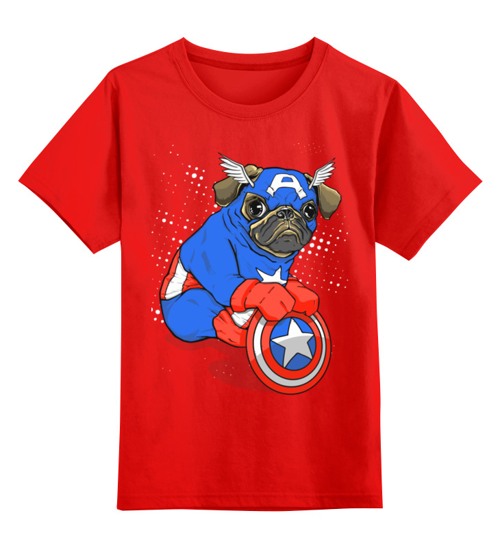 Printio Детская футболка классическая унисекс Captain pug