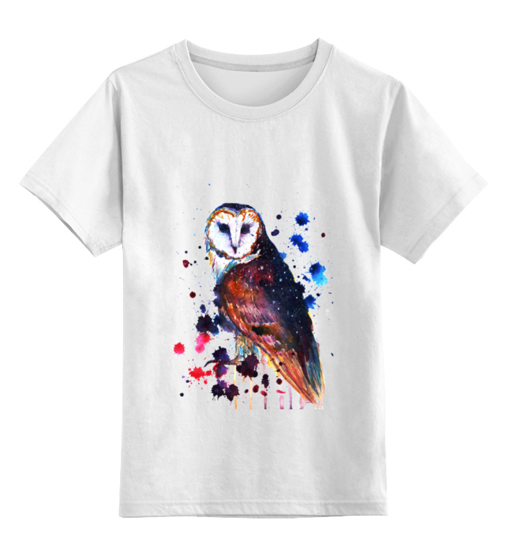 Printio Детская футболка классическая унисекс Акварельная сова детская футболка сова с гитарой 104 белый