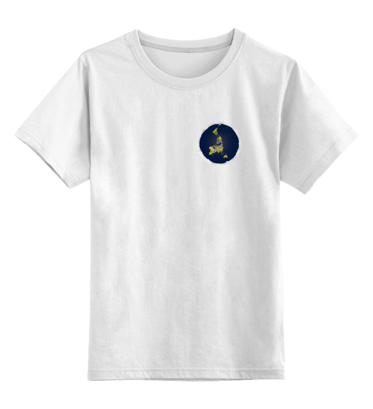 Printio Детская футболка классическая унисекс плоская земля (мужская, белая) printio майка классическая плоская земля мужская белая
