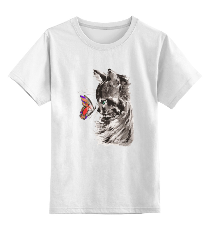 Printio Детская футболка классическая унисекс Кот и бабочка