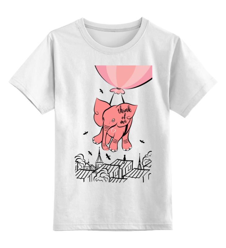 printio детская футболка классическая унисекс розовый слоник Printio Детская футболка классическая унисекс Розовый слоник