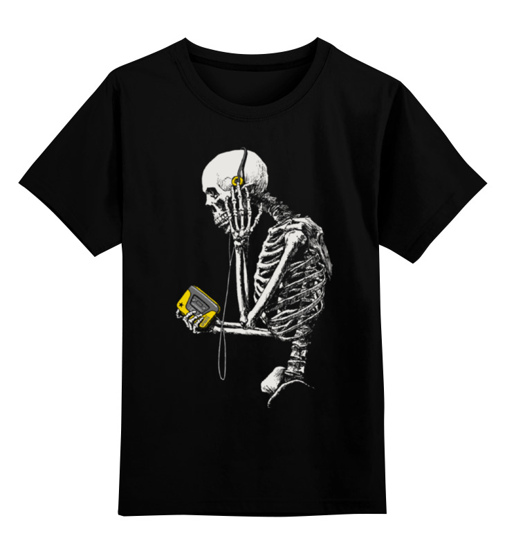 Printio Детская футболка классическая унисекс Скелет с плеером printio детская футболка классическая унисекс скелет с плеером