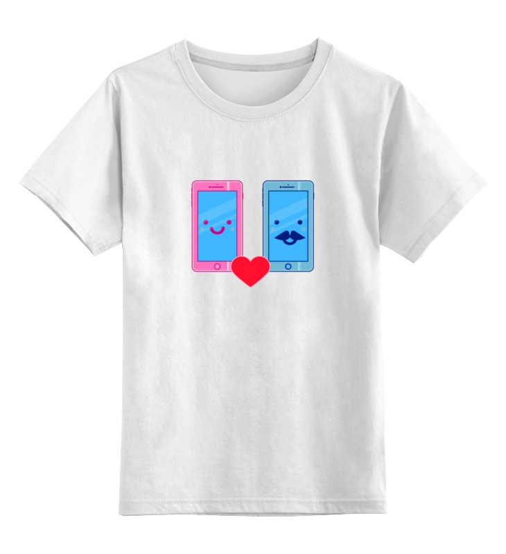 Printio Детская футболка классическая унисекс Телефоны влюблены детская футболка кошка с сердцем валентинка 116 синий