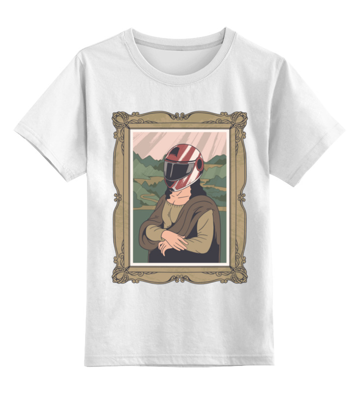 цена Printio Детская футболка классическая унисекс Мона лиза в шлеме