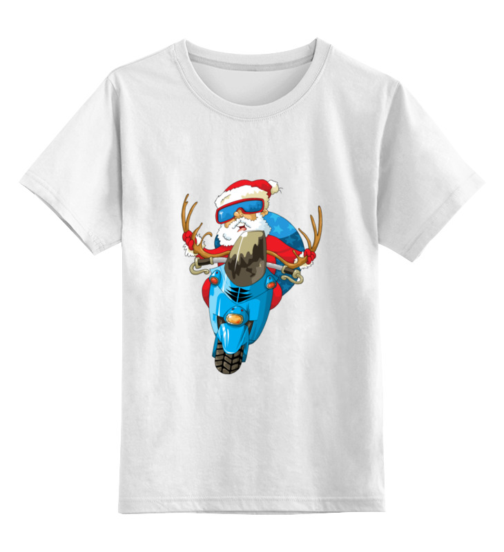printio детская футболка классическая унисекс санта с оленем Printio Детская футболка классическая унисекс Санта