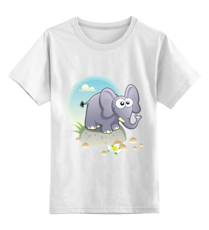 Printio Детская футболка классическая унисекс Одинокий слоник детская футболка милый зайчик ловит бабочек 104 белый