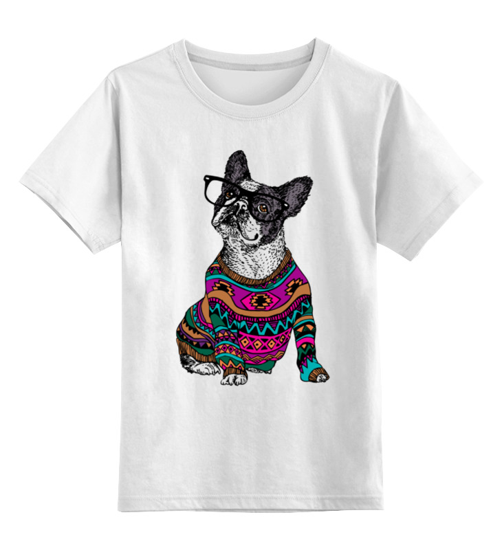 Printio Детская футболка классическая унисекс Собака хипстер