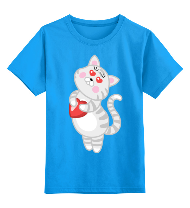 Printio Детская футболка классическая унисекс Влюбленная кошечка детская футболка сова с сердечком 164 синий