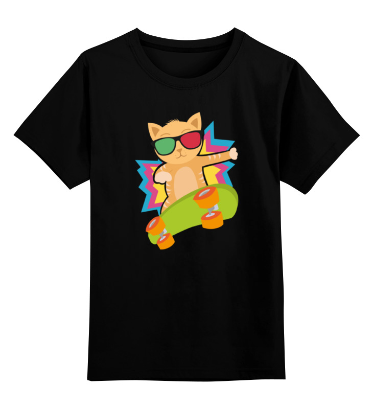 Printio Детская футболка классическая унисекс Кот на скейте