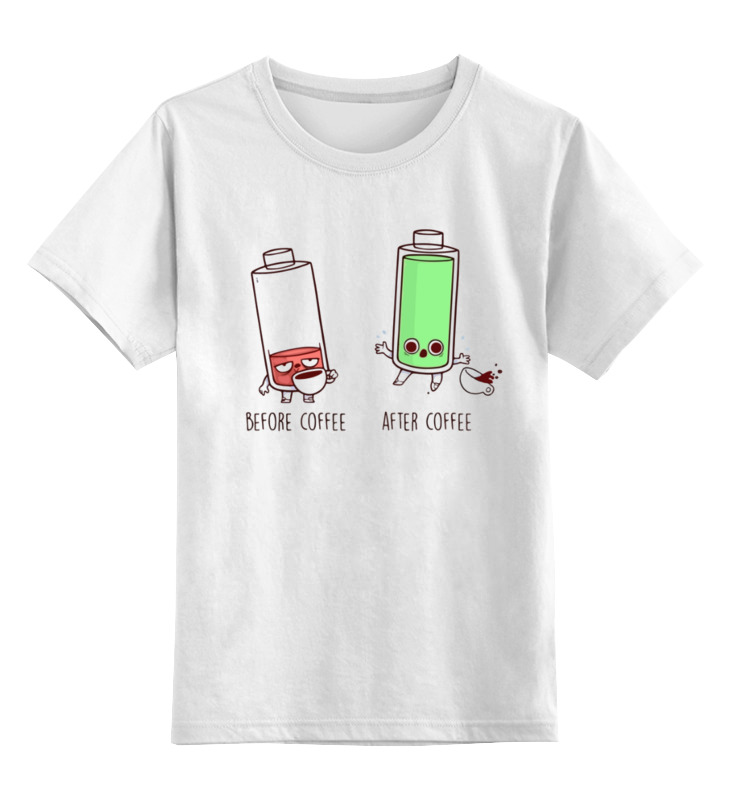 Printio Детская футболка классическая унисекс Перед кофе - после кофе printio детская футболка классическая унисекс ленивец до кофе после кофе