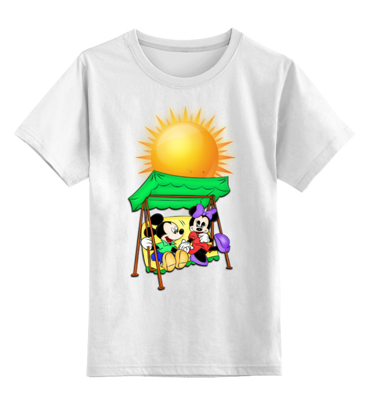 Printio Детская футболка классическая унисекс Микки маусы на качелях