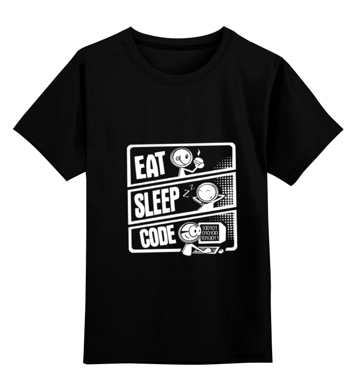 Printio Детская футболка классическая унисекс Eat, sleep, code printio свитшот унисекс хлопковый eat sleep code