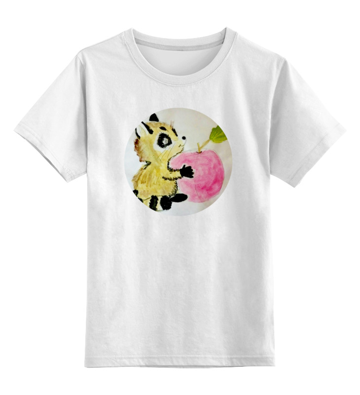 Printio Детская футболка классическая унисекс Малыш енот детская футболка енот среди цветов и листьев 128 белый
