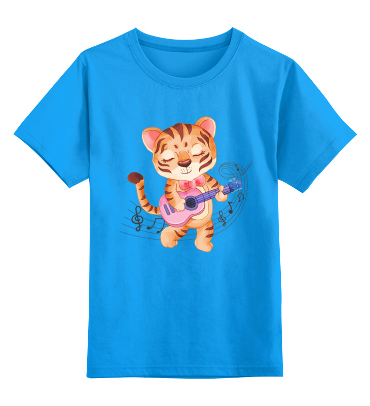 Printio Детская футболка классическая унисекс Тигренок с гитарой