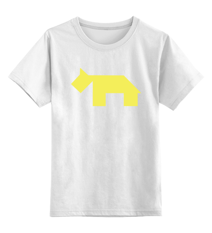 Printio Детская футболка классическая унисекс Жёлтая собака танграм