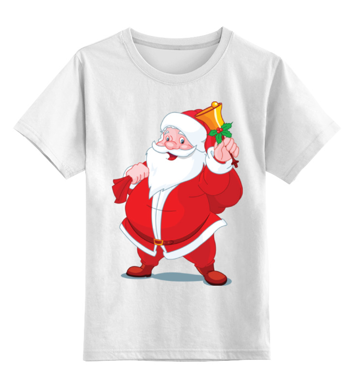 Printio Детская футболка классическая унисекс Санта клаус mocsicka рождественский фон санта клаус за красным окном зима снег рождество дети день рождения портрет фотография фон