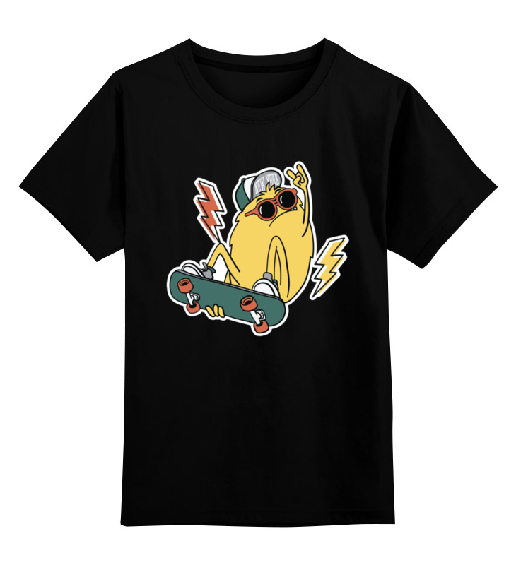 Printio Детская футболка классическая унисекс Цыпленок на скейте printio детская футболка классическая унисекс динозавр на скейте
