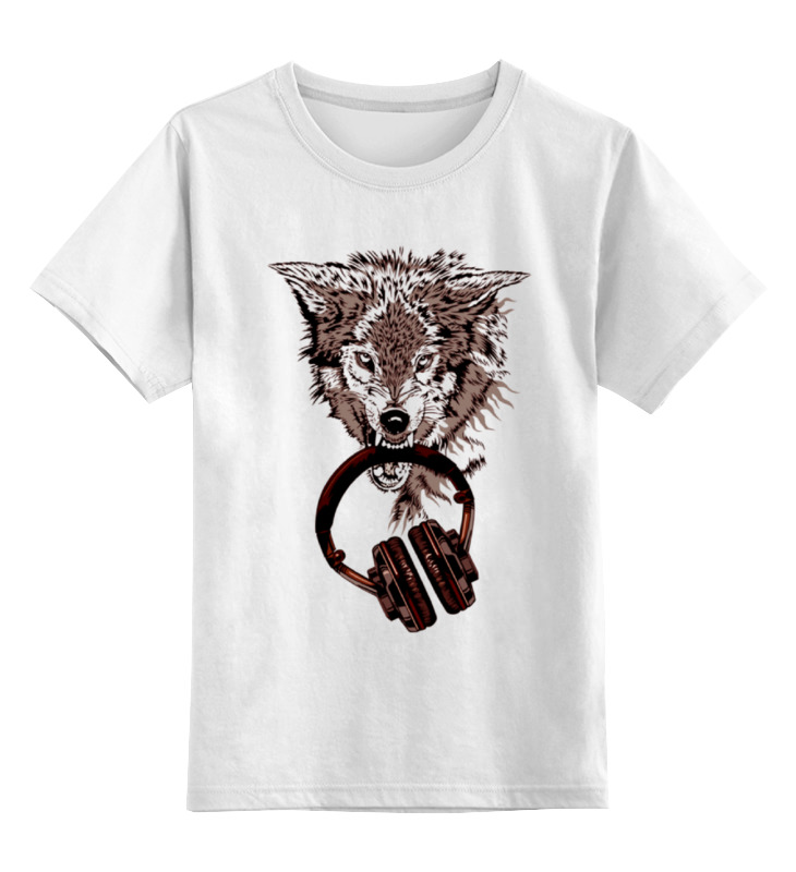 Printio Детская футболка классическая унисекс Волк меломан