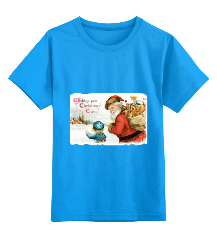 printio детская футболка классическая унисекс дед мороз с надписью поздравляю Printio Детская футболка классическая унисекс Дед мороз