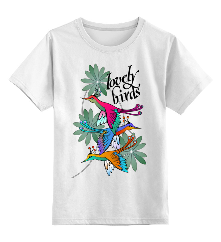 Printio Детская футболка классическая унисекс Lovely birds детская футболка енот среди цветов и листьев 128 белый