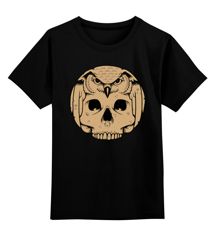 Printio Детская футболка классическая унисекс Owl scull / сова с черепом printio футболка с полной запечаткой для девочек owl scull сова с черепом