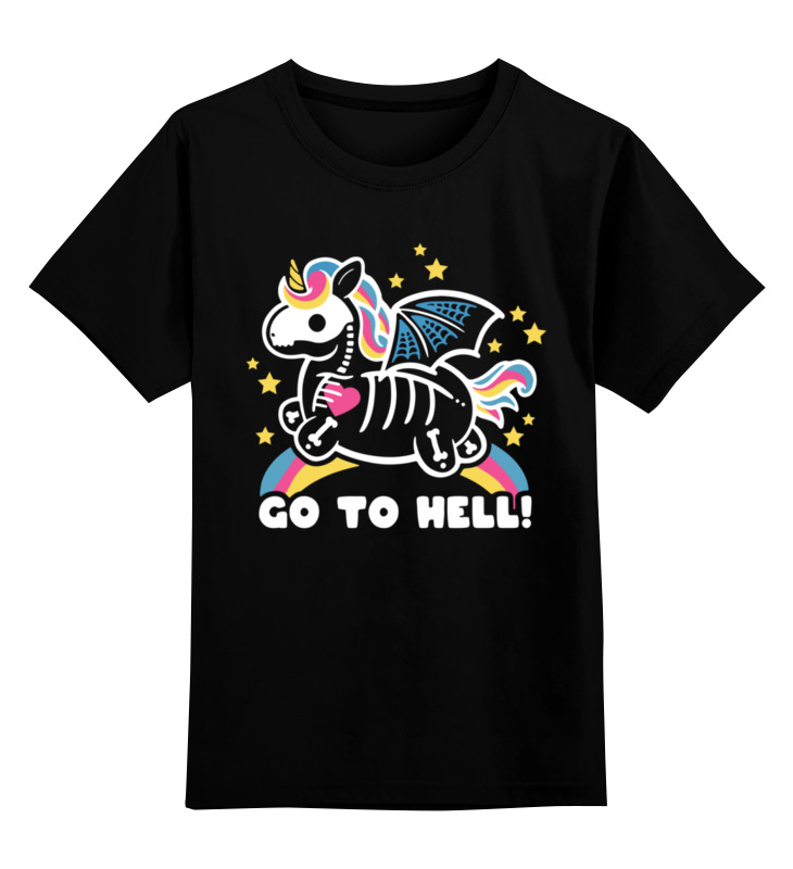 Printio Детская футболка классическая унисекс Go to hell unicorn