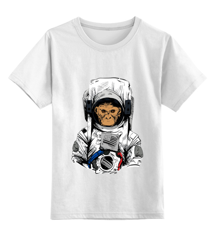 Printio Детская футболка классическая унисекс Обезьяна космонавт