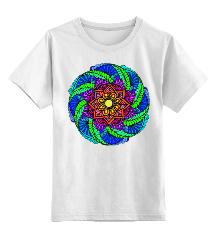 Printio Детская футболка классическая унисекс Яркий цветок в стиле мехенди
