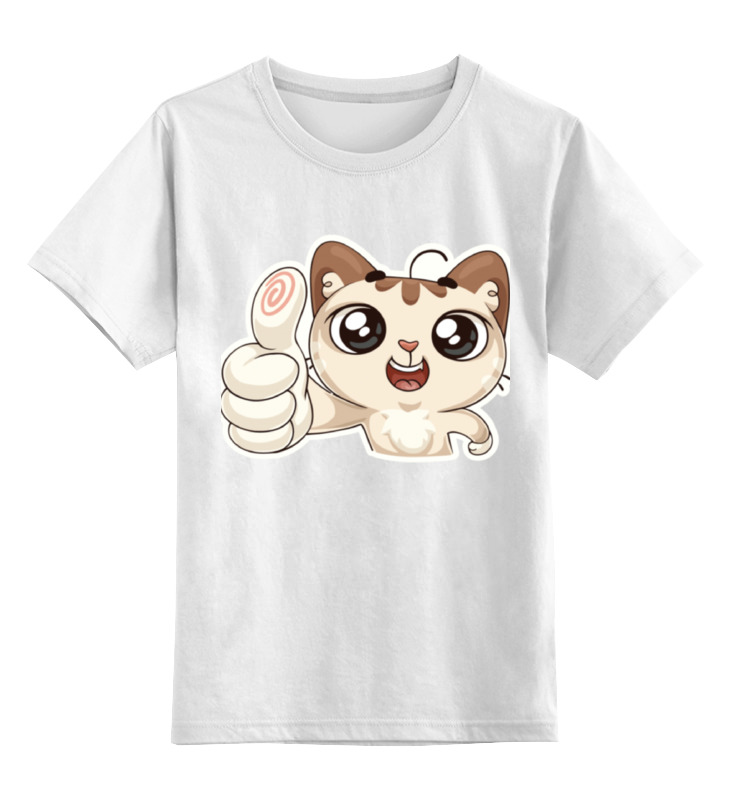 Printio Детская футболка классическая унисекс Вк стикер котик детская футболка котик купидон 104 белый