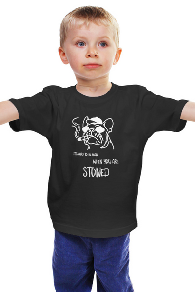 Заказать детскую футболку в Москве. Детская футболка классическая унисекс Бульдог от Дмитрий Семенов - готовые дизайны и нанесение принтов.